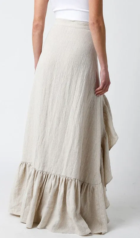 NEW!! “I’m In Linen” Maxi Skirt in Beige