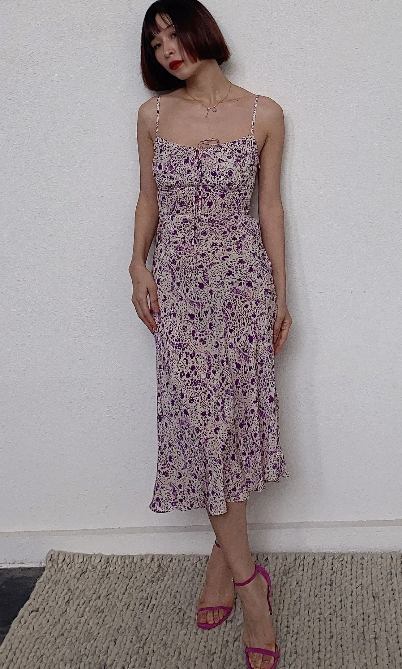 NoNothing | Amethyst floral silk slip maxi-dress