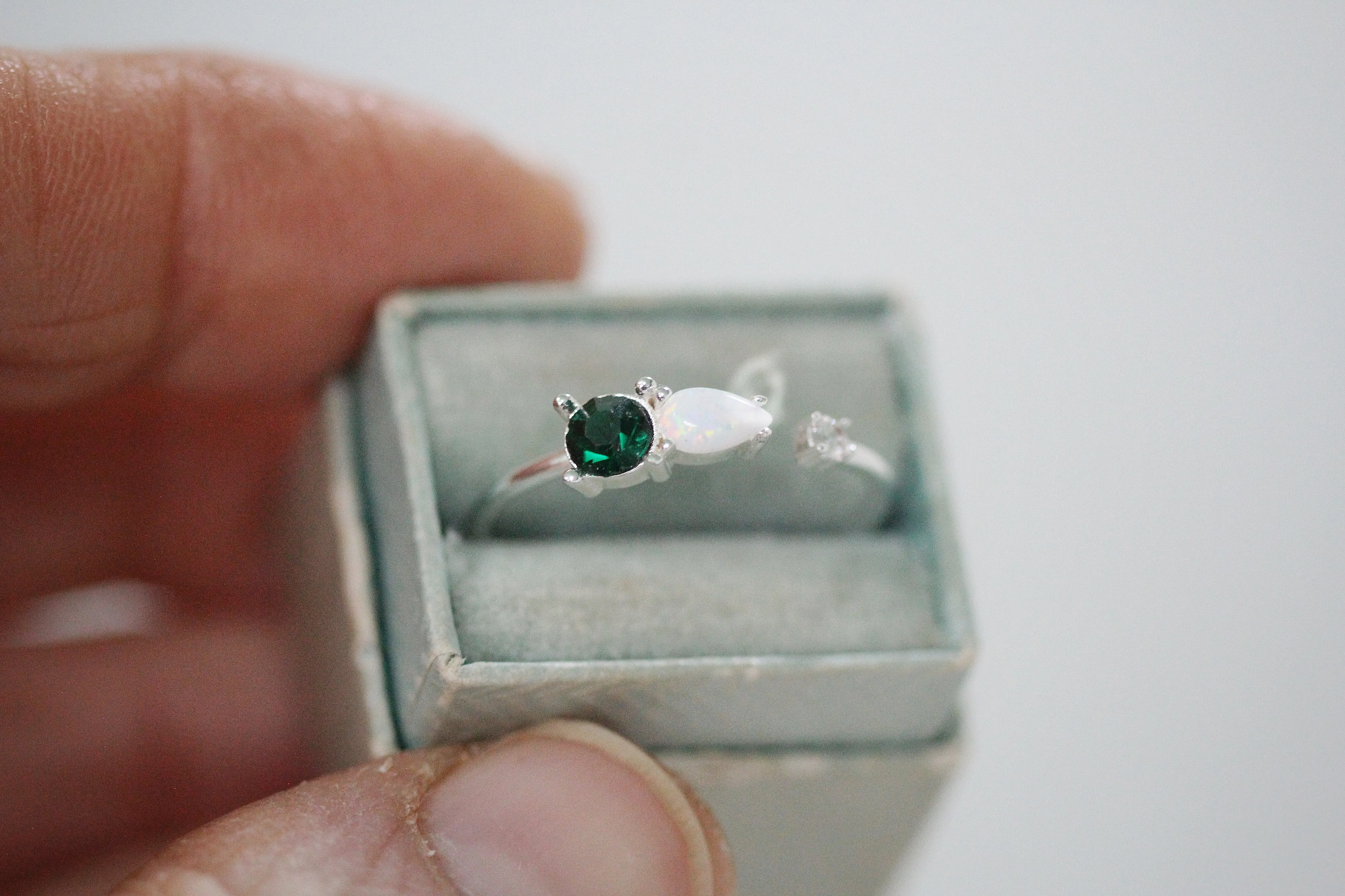 Opal & Emerald Crystal Ring