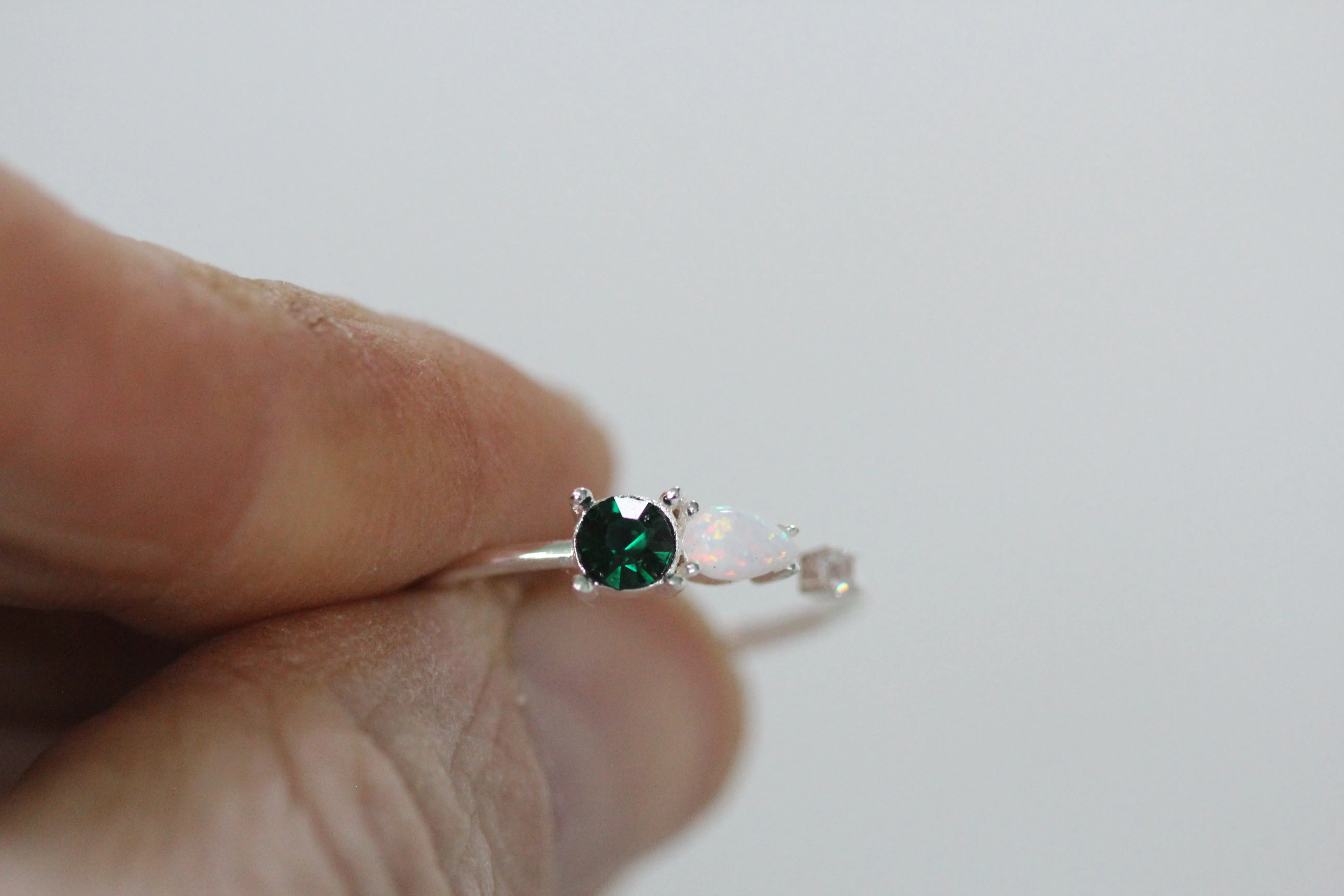 Opal & Emerald Crystal Ring