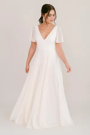 Phoebe Bridesmaid Dress In Ivory Chiffon