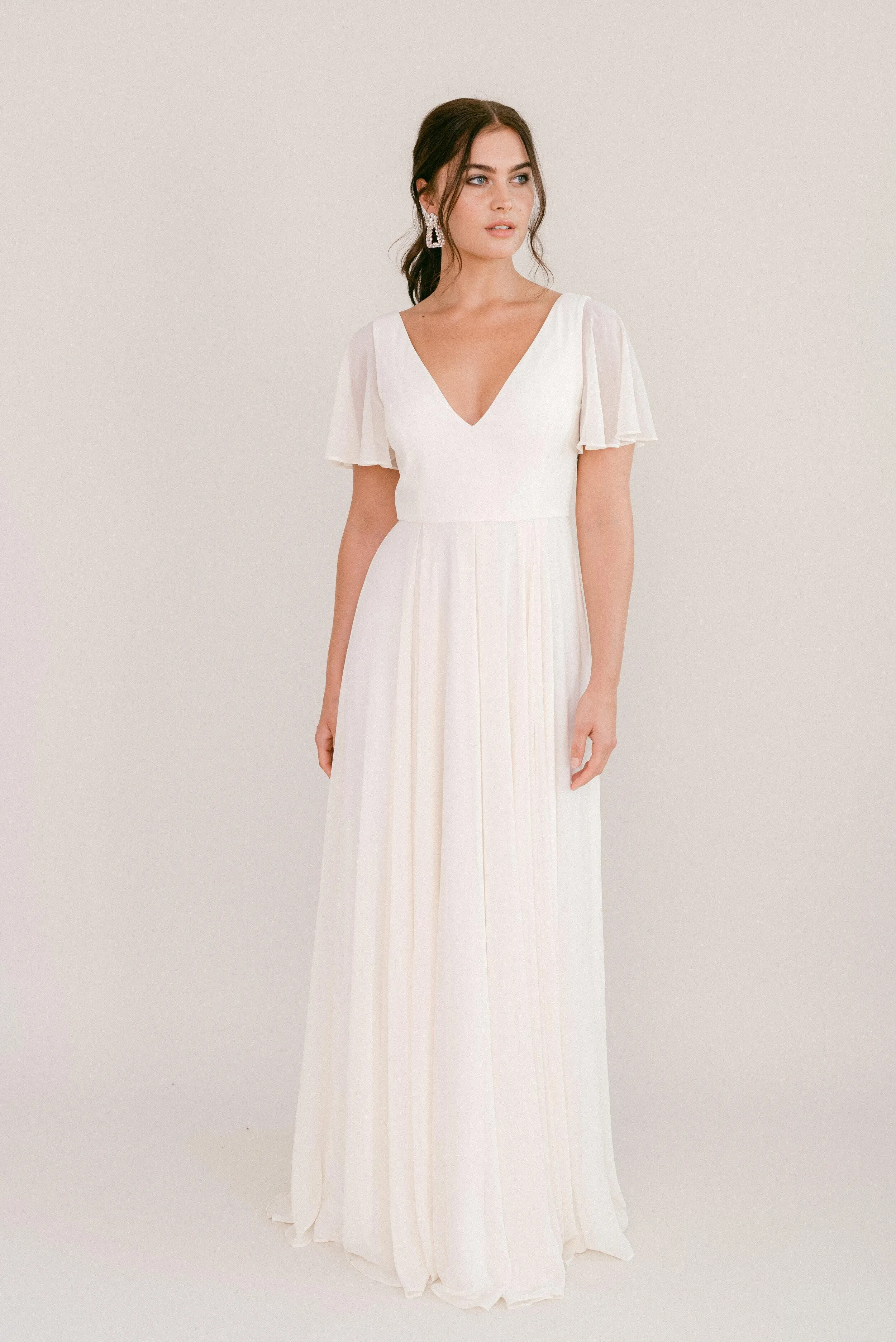 Phoebe Bridesmaid Dress In Ivory Chiffon