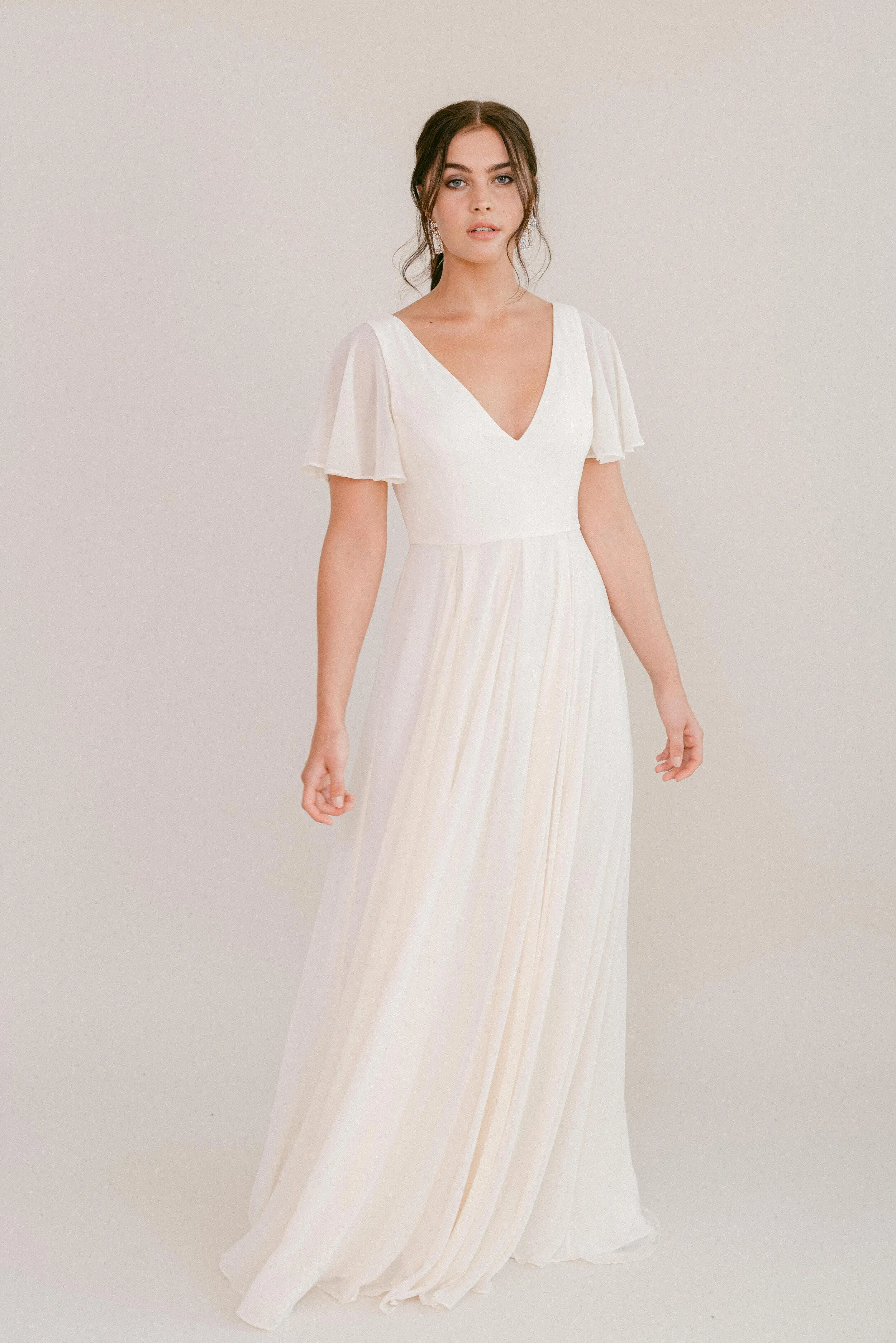 Phoebe Bridesmaid Dress In Ivory Chiffon