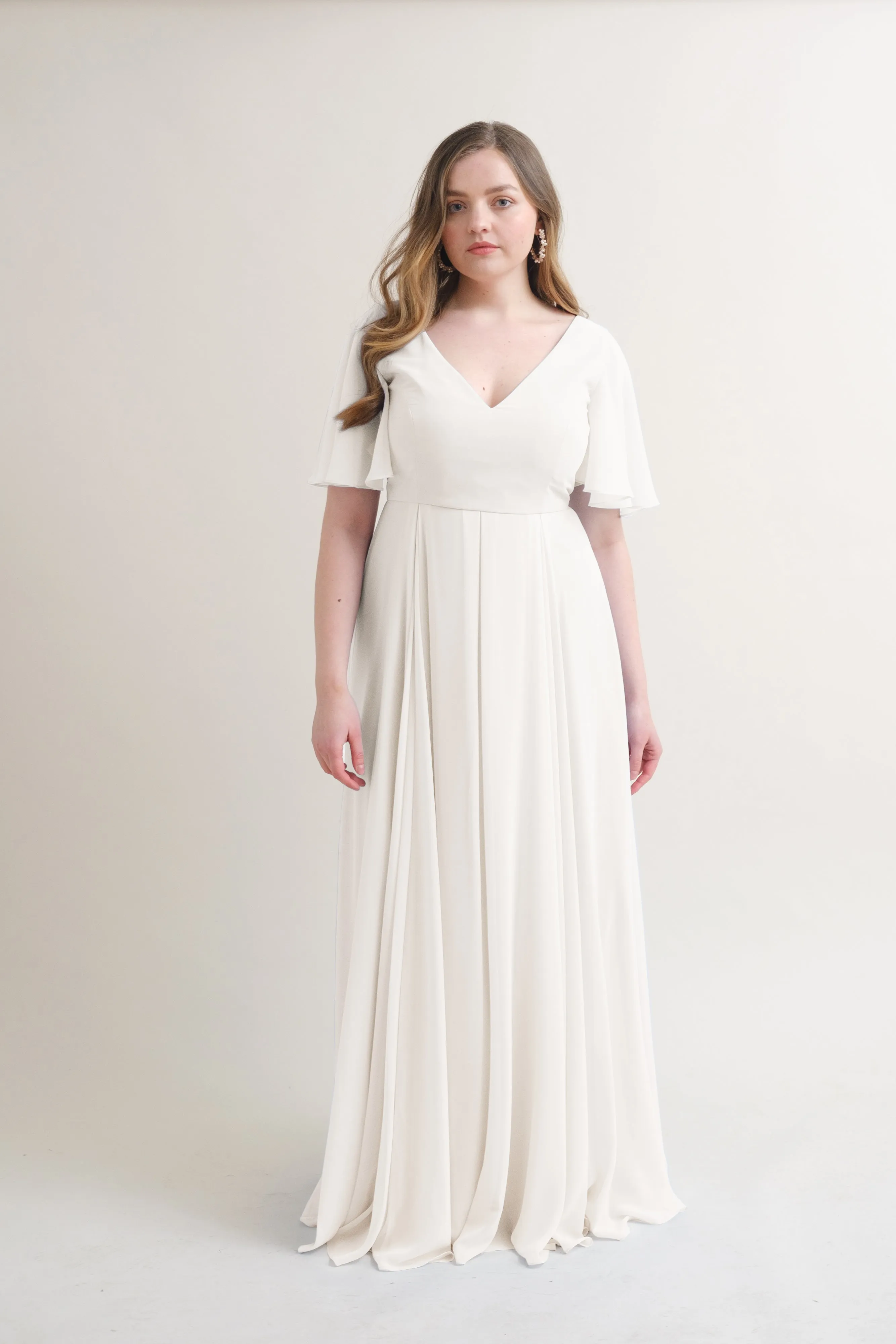 Phoebe Bridesmaid Dress In Ivory Chiffon