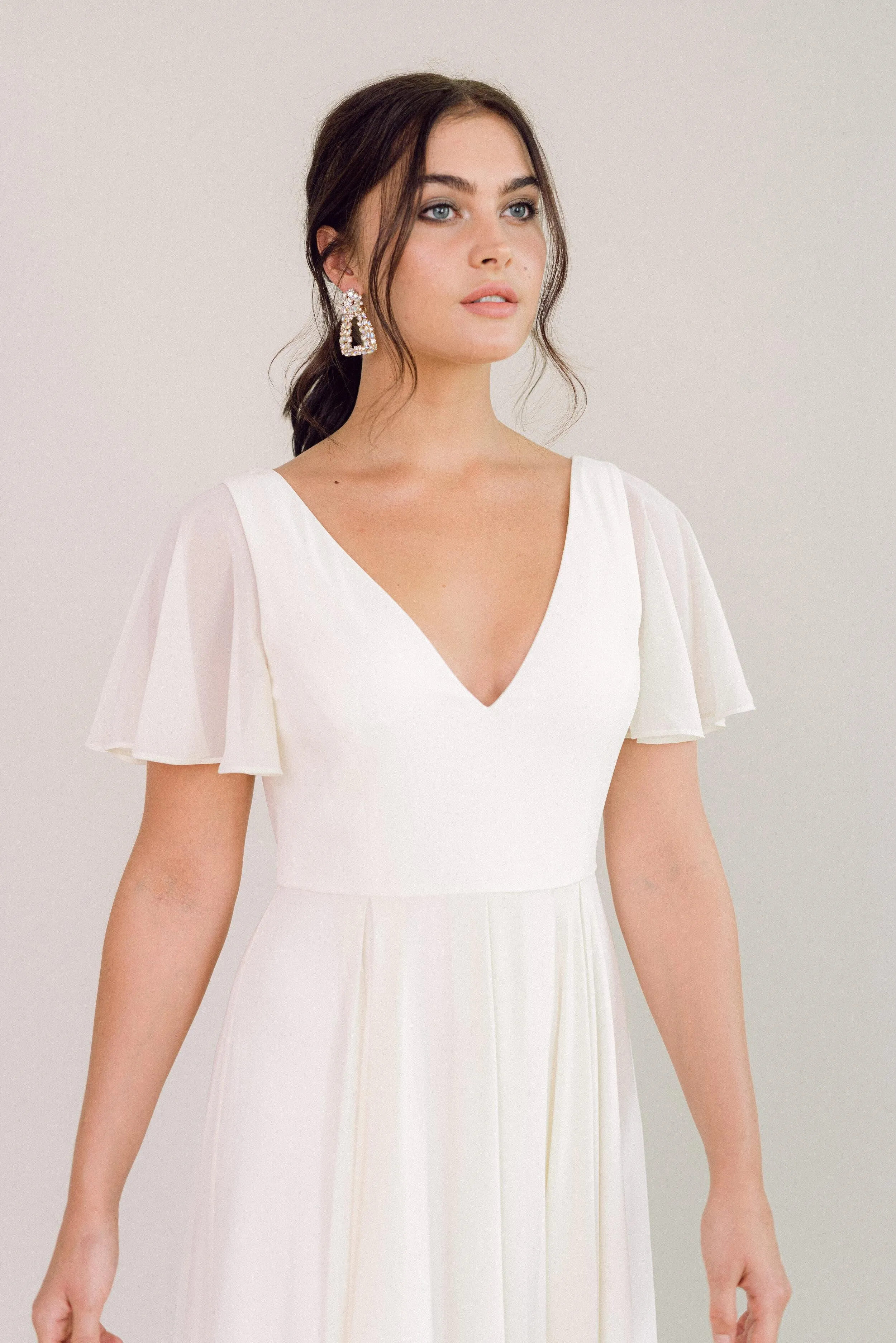 Phoebe Bridesmaid Dress In Ivory Chiffon