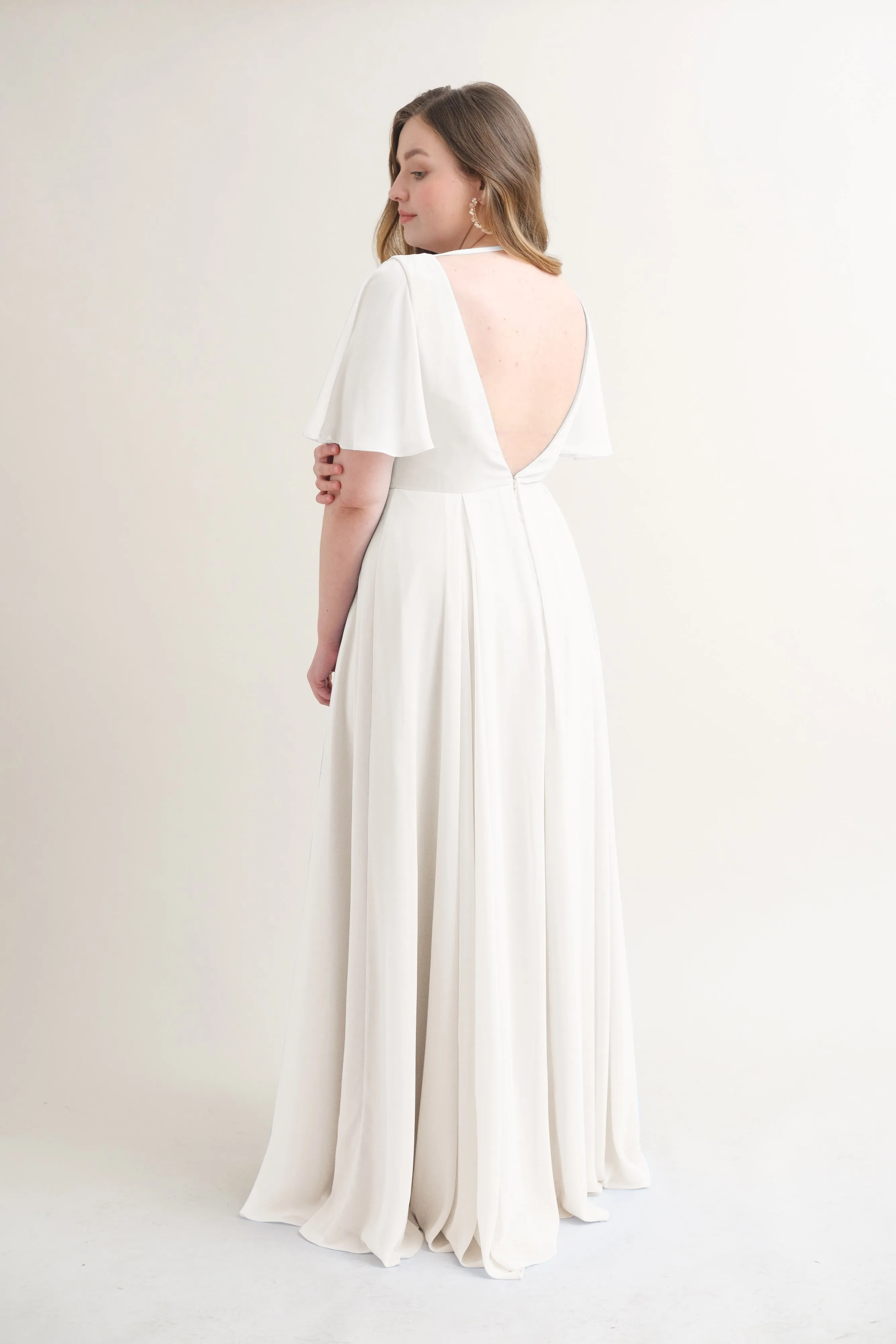 Phoebe Bridesmaid Dress In Ivory Chiffon