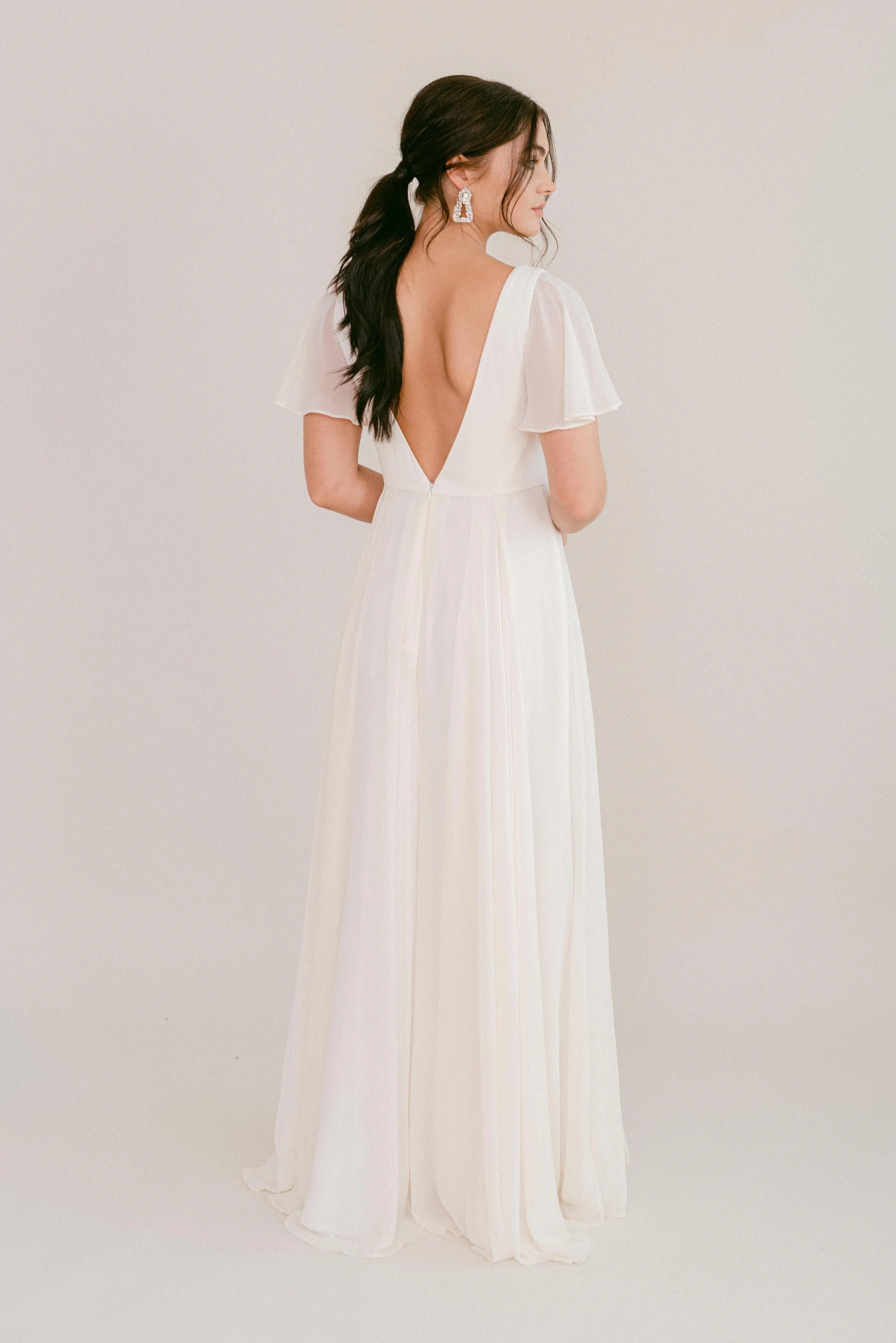 Phoebe Bridesmaid Dress In Ivory Chiffon