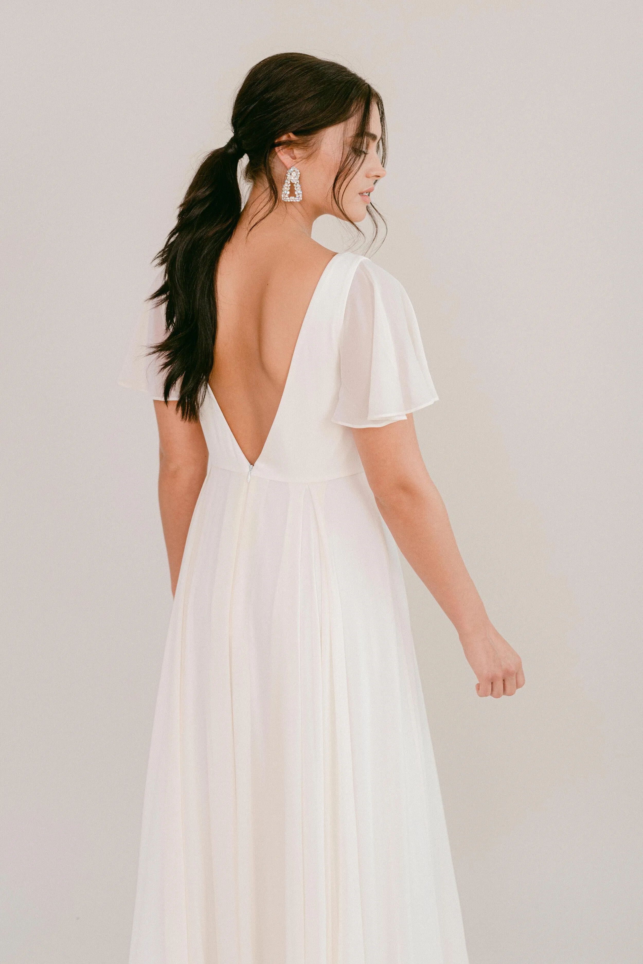 Phoebe Bridesmaid Dress In Ivory Chiffon