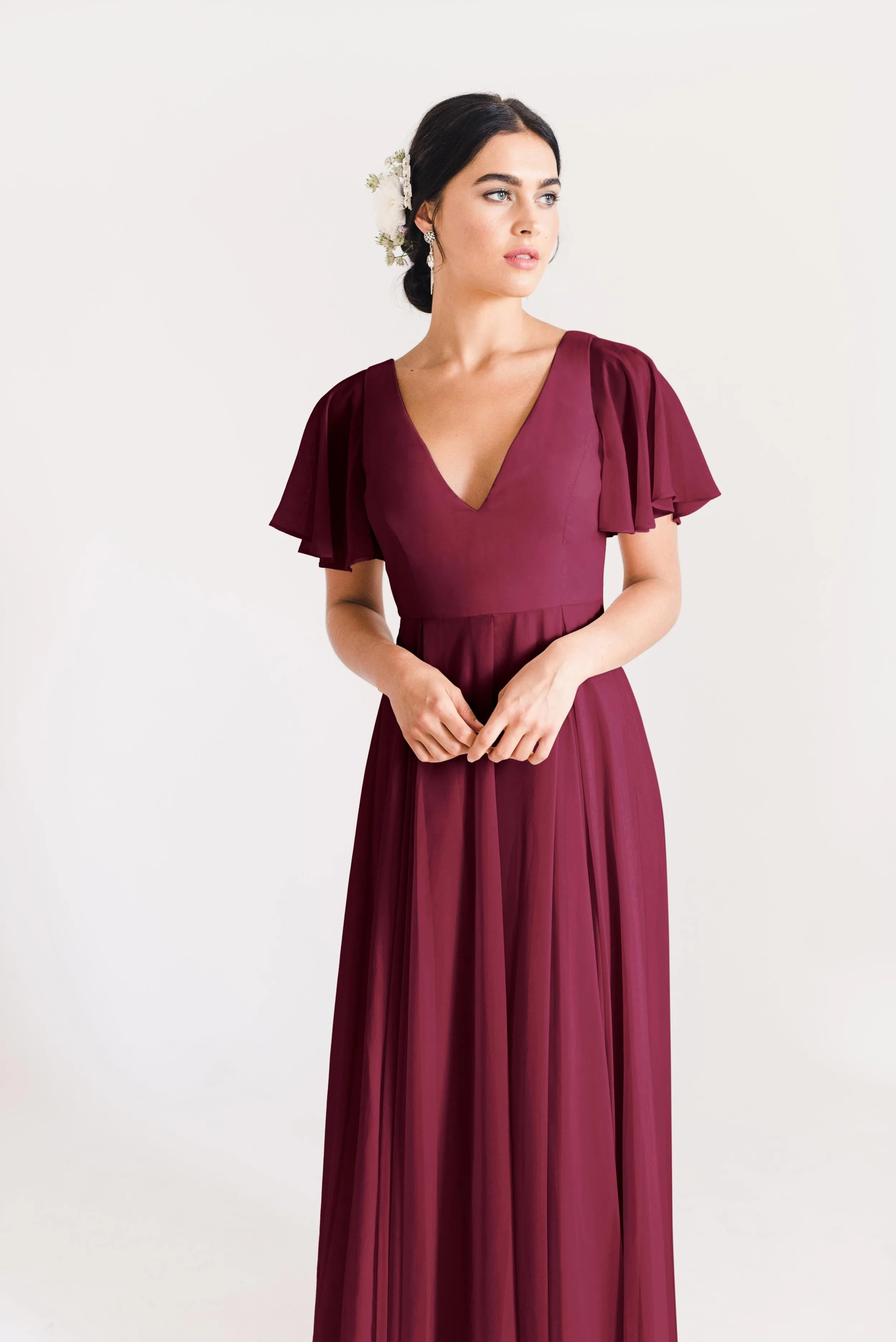 Phoebe Bridesmaid Dress In Roseberry Chiffon