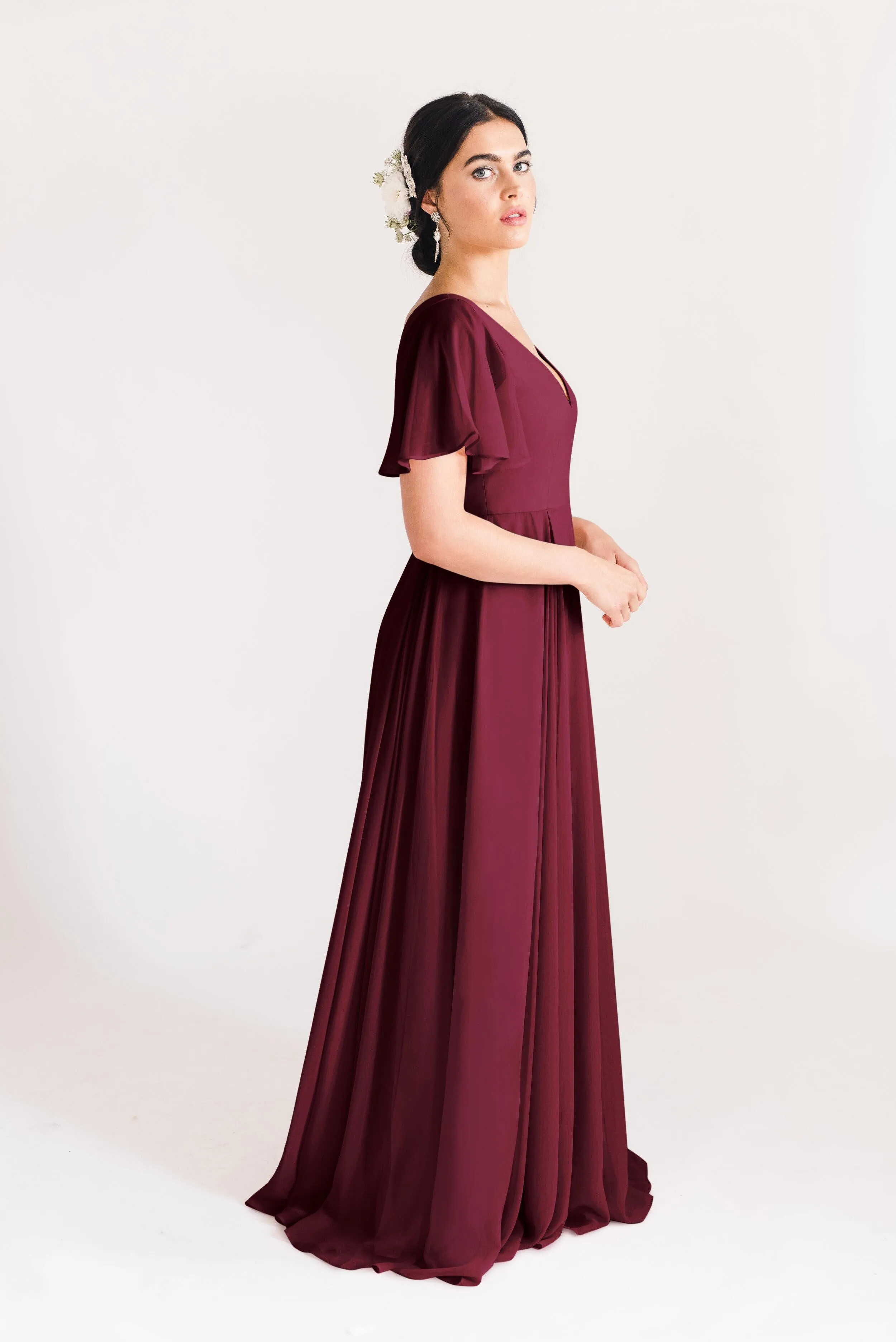 Phoebe Bridesmaid Dress In Roseberry Chiffon