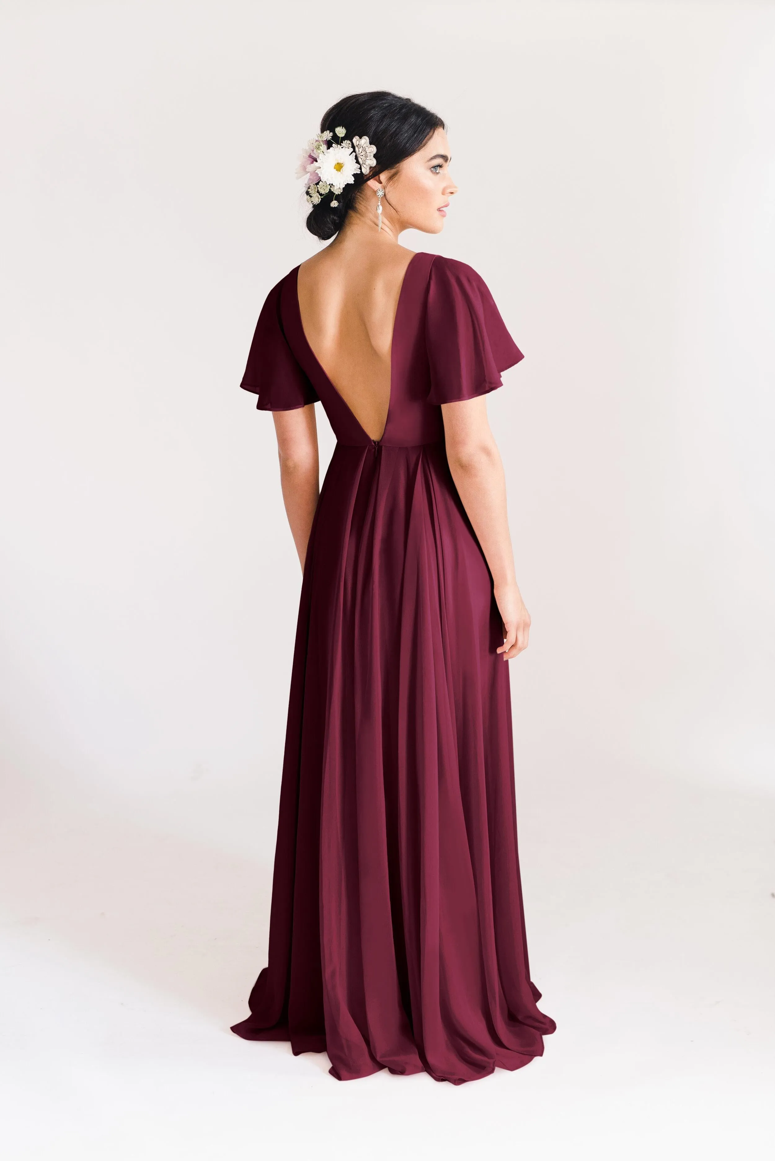 Phoebe Bridesmaid Dress In Roseberry Chiffon