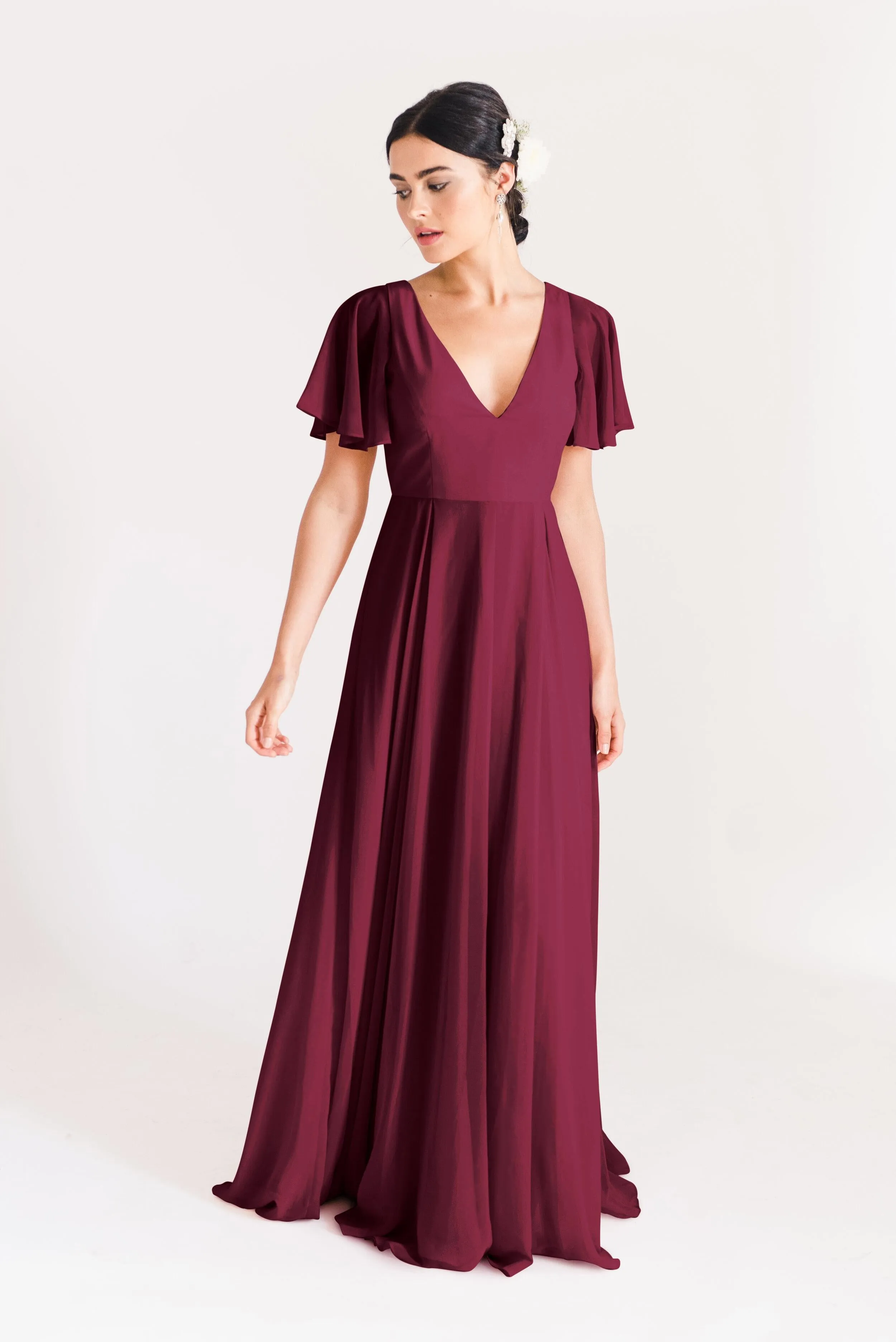 Phoebe Bridesmaid Dress In Roseberry Chiffon