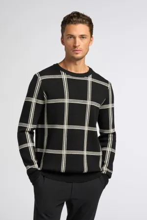 Plaid Jacquard Crew Sweater | Merino Wool