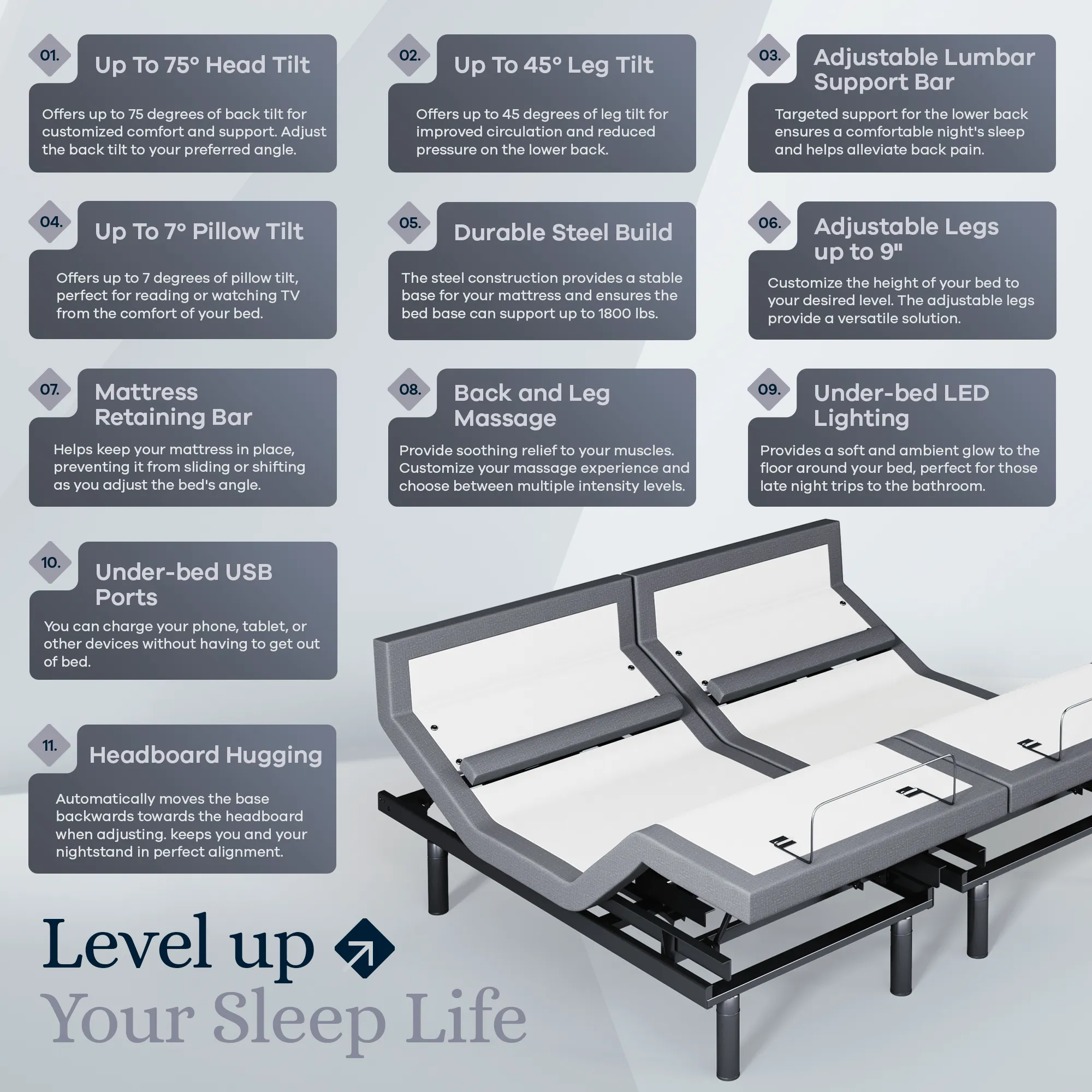 Platinum Series Adjustable Bed Base   Choice of Mattress Bundle