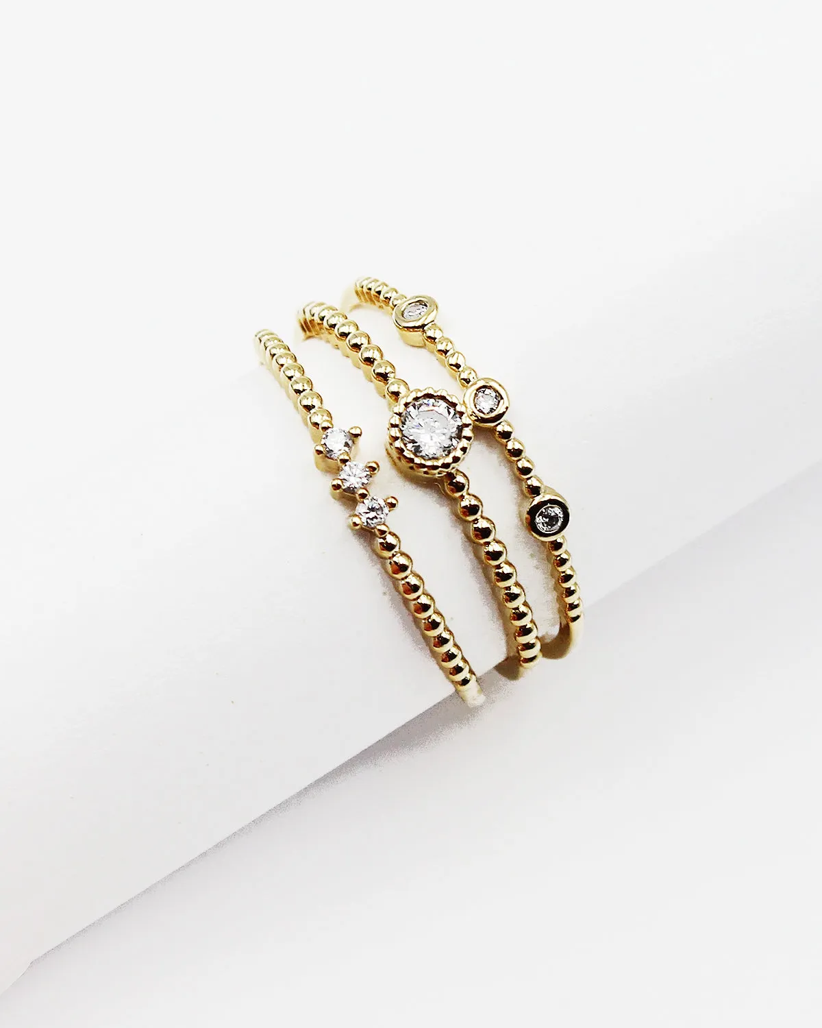 Rhinestone Studded Wire Ring