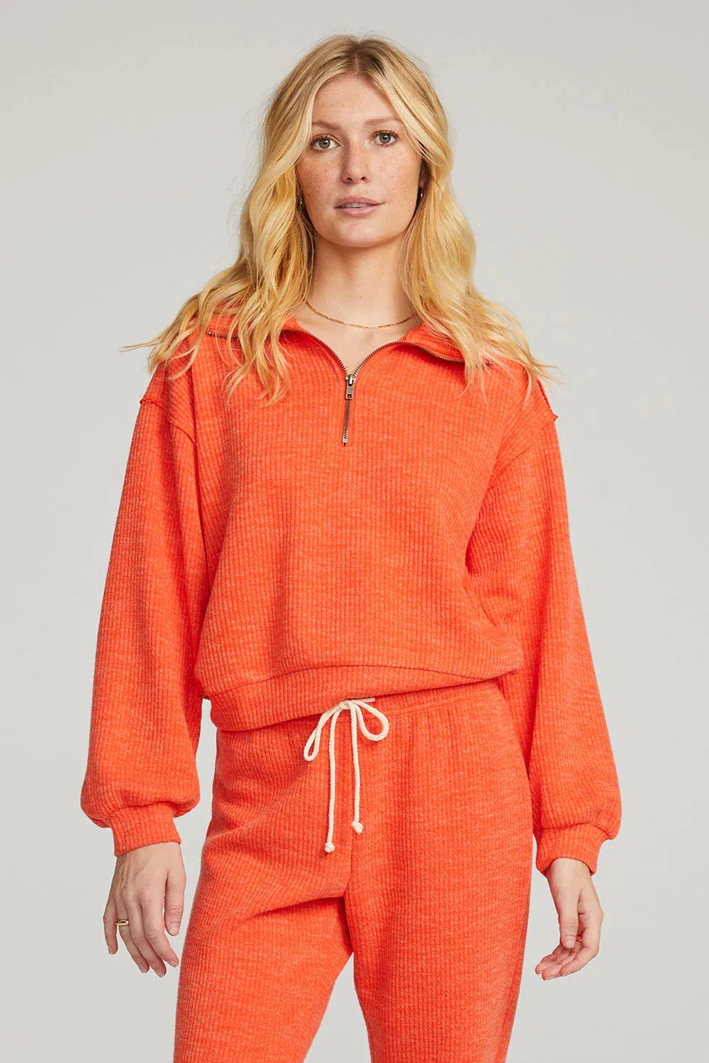 SAL Half Zip Pullover in Hot Orange