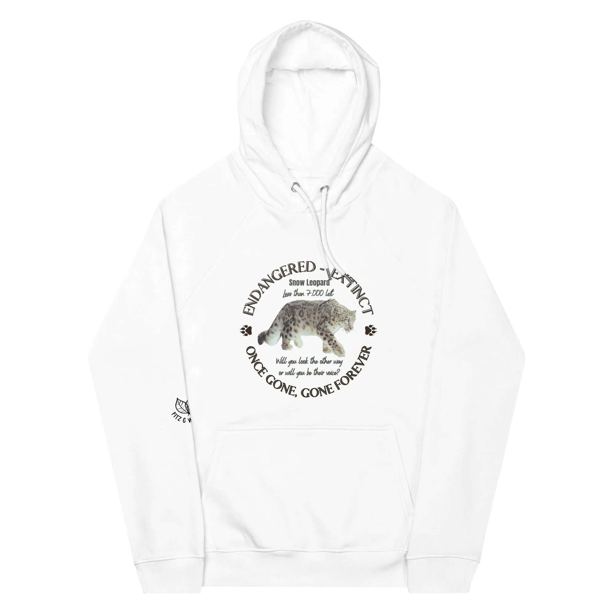 Save Snow Leopard, Unisex raglan hoodie