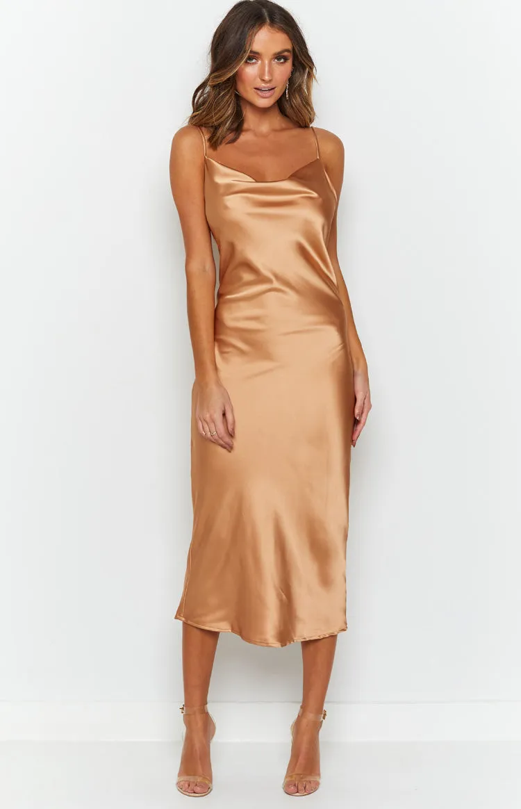 Schiffer Slip Midi Dress Champagne