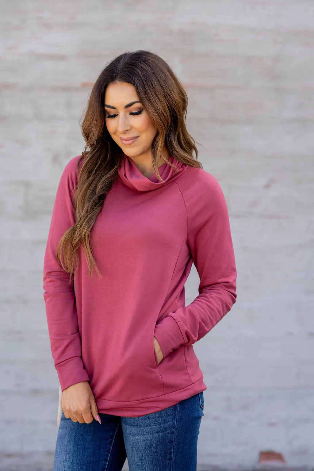 Simple Cowl Neck Sweatshirt