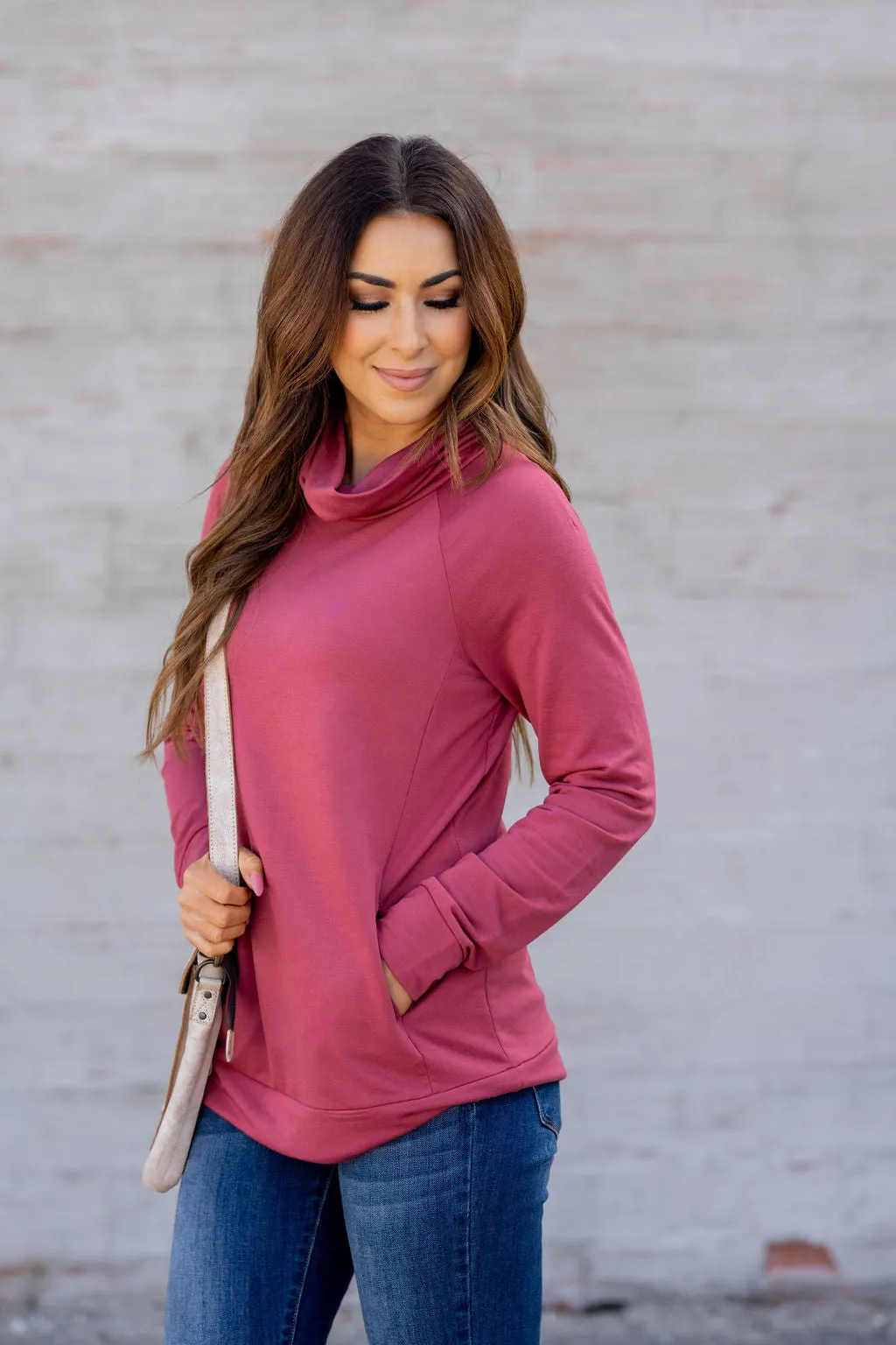 Simple Cowl Neck Sweatshirt