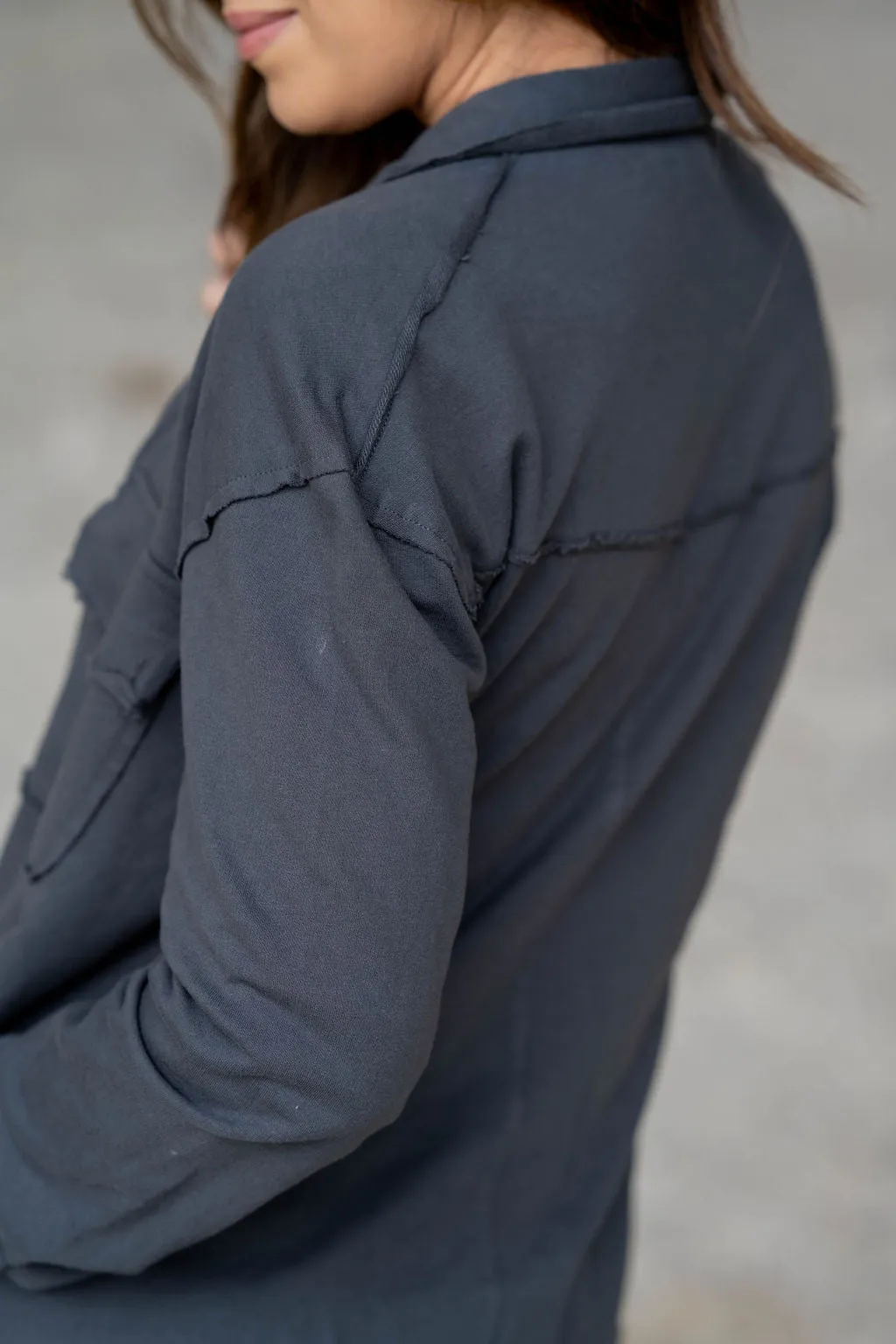 Simple Raw Edge Shacket