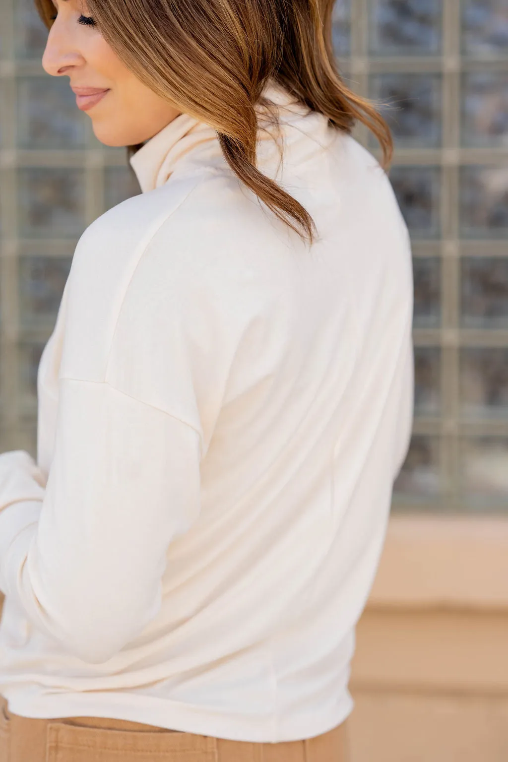 Simple So Soft Cowl Neck Sweater Tee