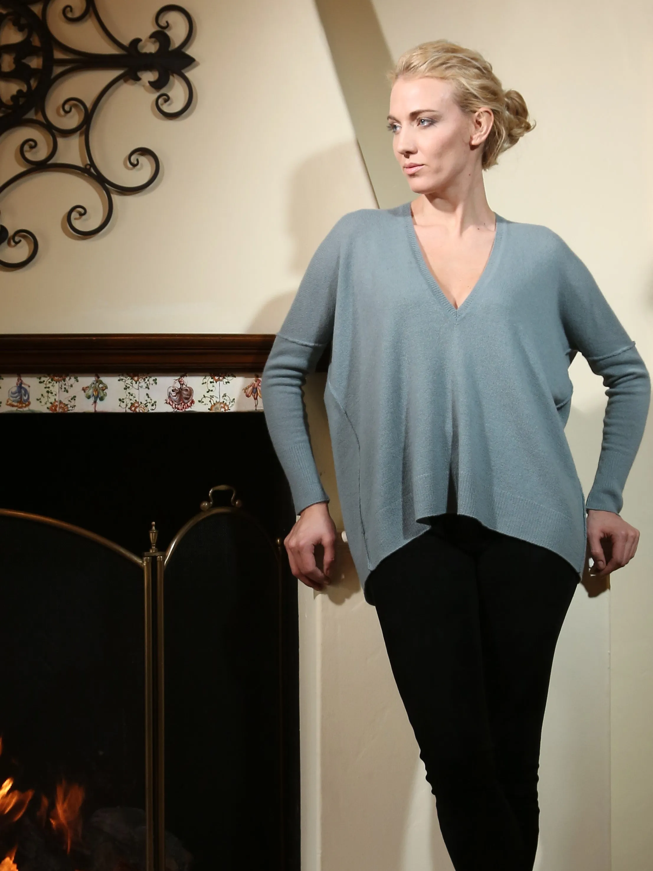 Slouchy V Neck Pullover