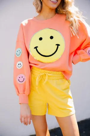 SMILEY DAYS ORANGE PULLOVER