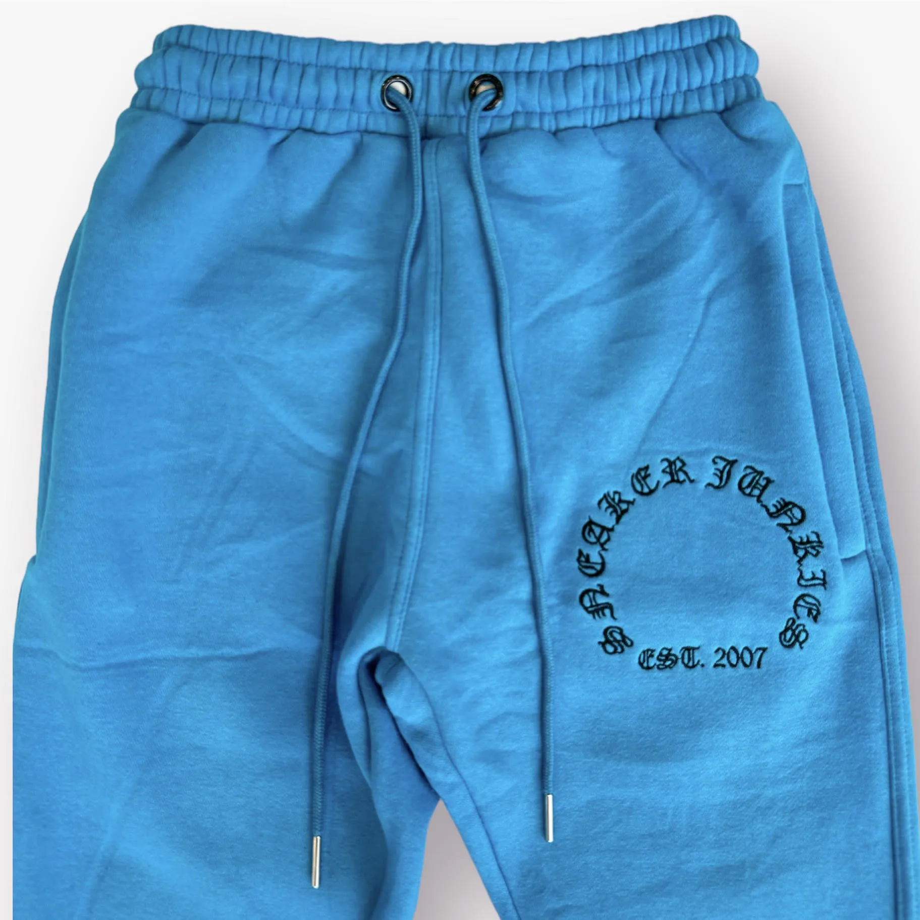 Sneaker Junkies Font Sweatpants Cyan Blue