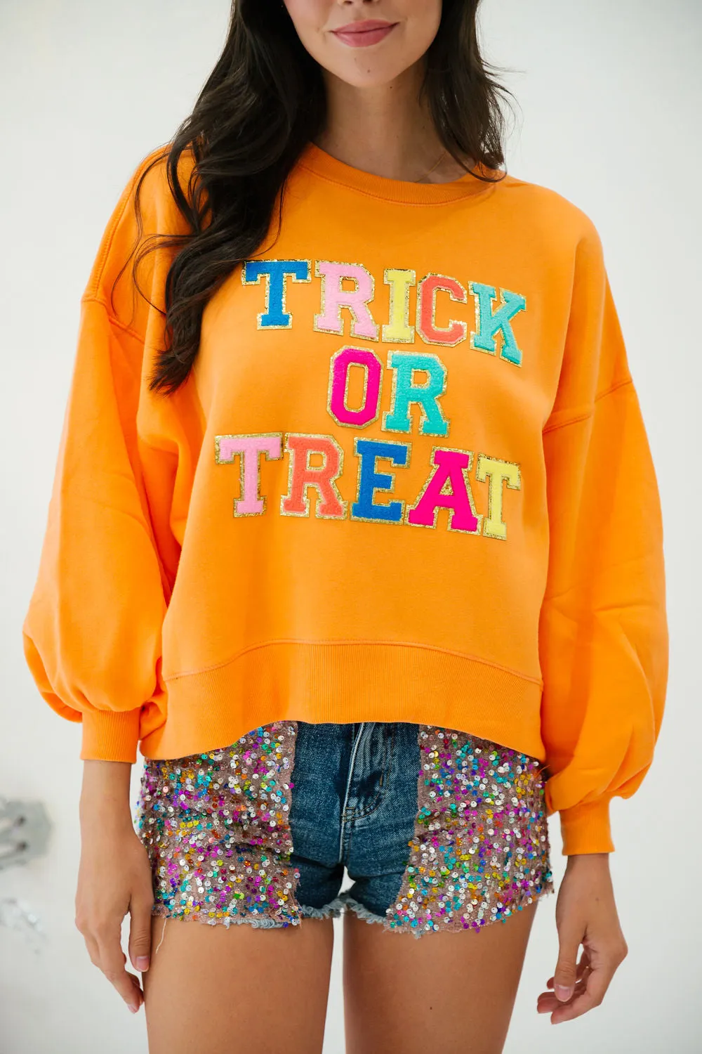 TRICK OR TREAT ORANGE PULLOVER