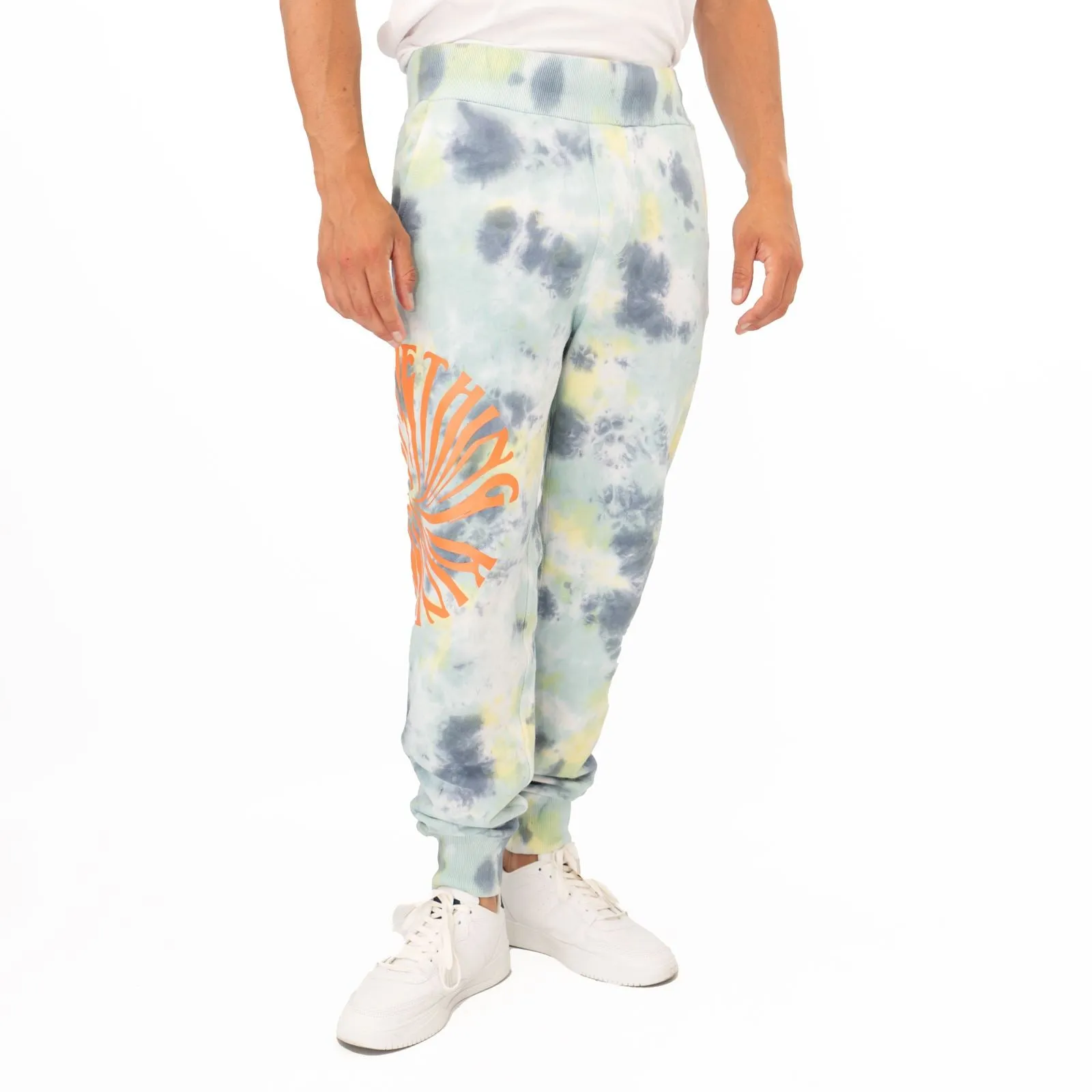 True Religion Mens Green Water Tie-Dye Jogger Sweatpants