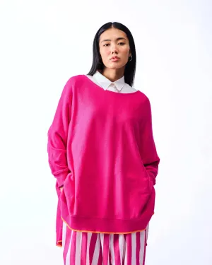 Victoria Boatneck Pullover - Fuchsia