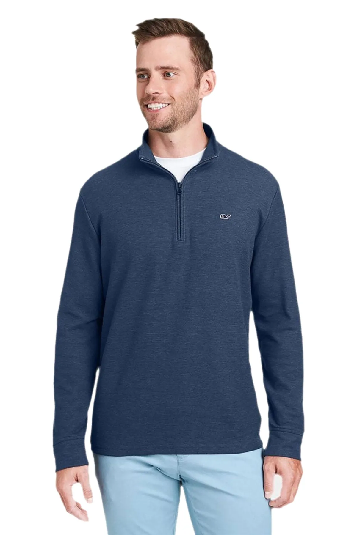 Vineyard Vines Custom Mens Saltwater Quarter-Zips, Blue Blazer