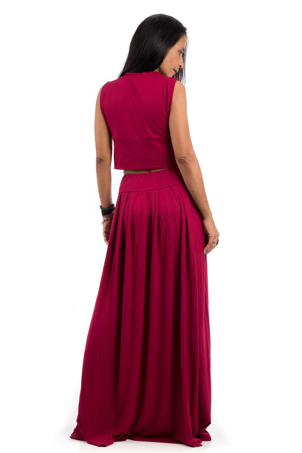 Wine Red Skirt -  Long Red Skirt - Maxi skirt : Urban Chic Collection No.2