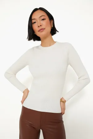 Winter White Alden Ribbed Crewneck